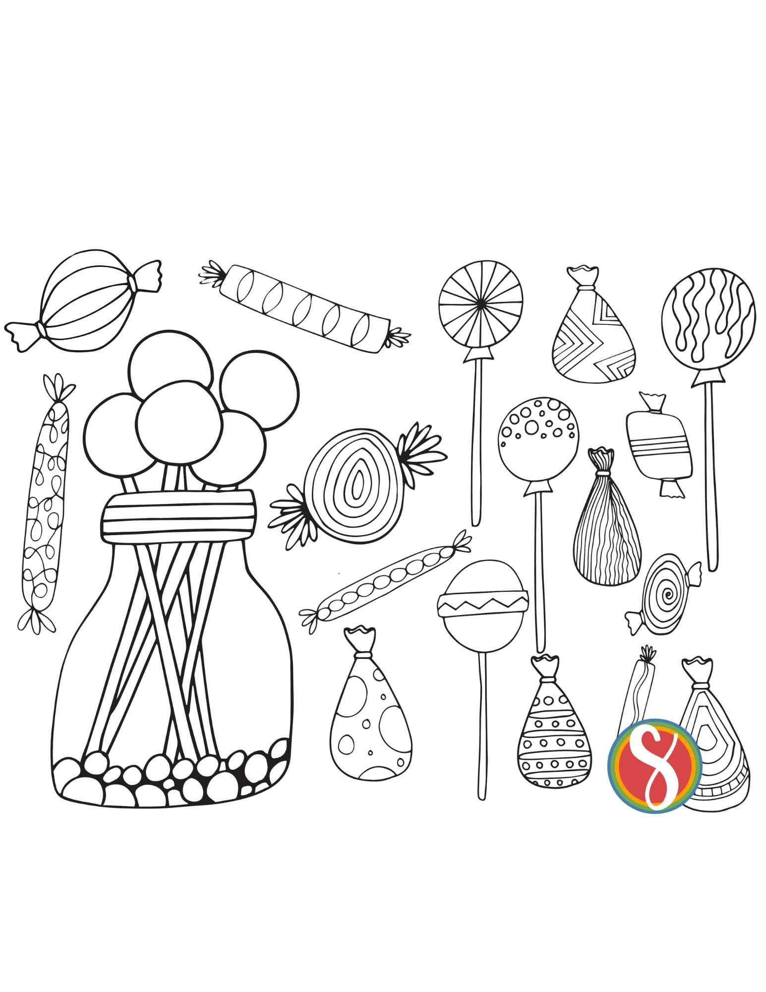 39 Sweet Candy Coloring Pages Printable 2