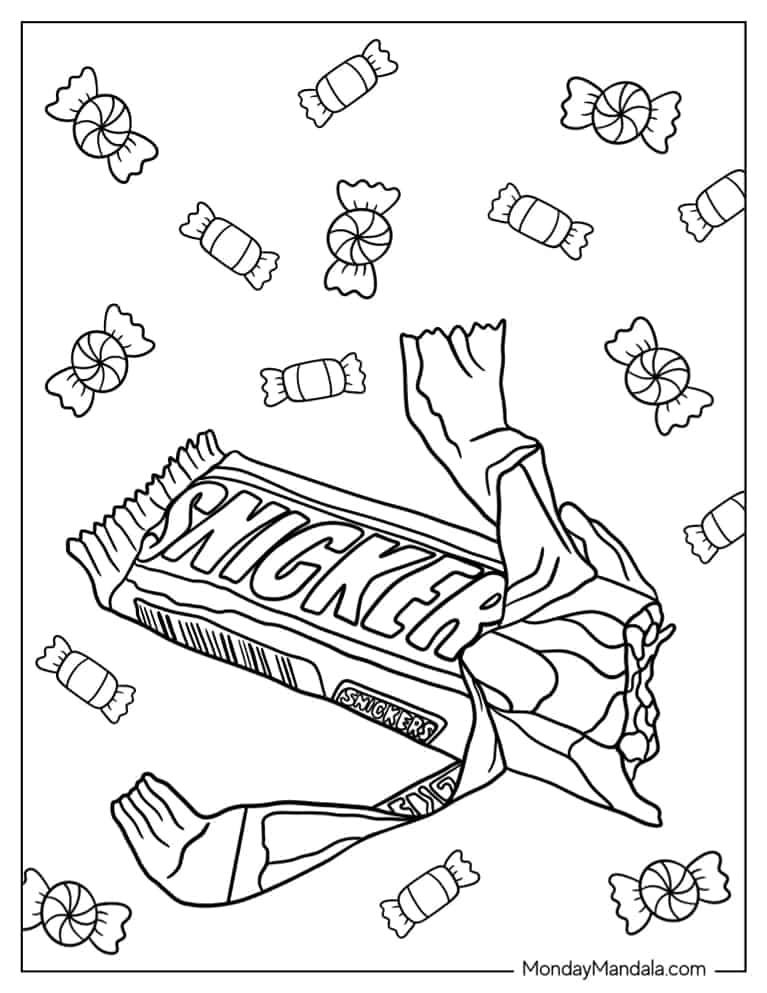 39 Sweet Candy Coloring Pages Printable 5