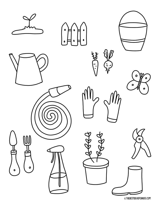 96 Gardening Coloring Pages Printable 6