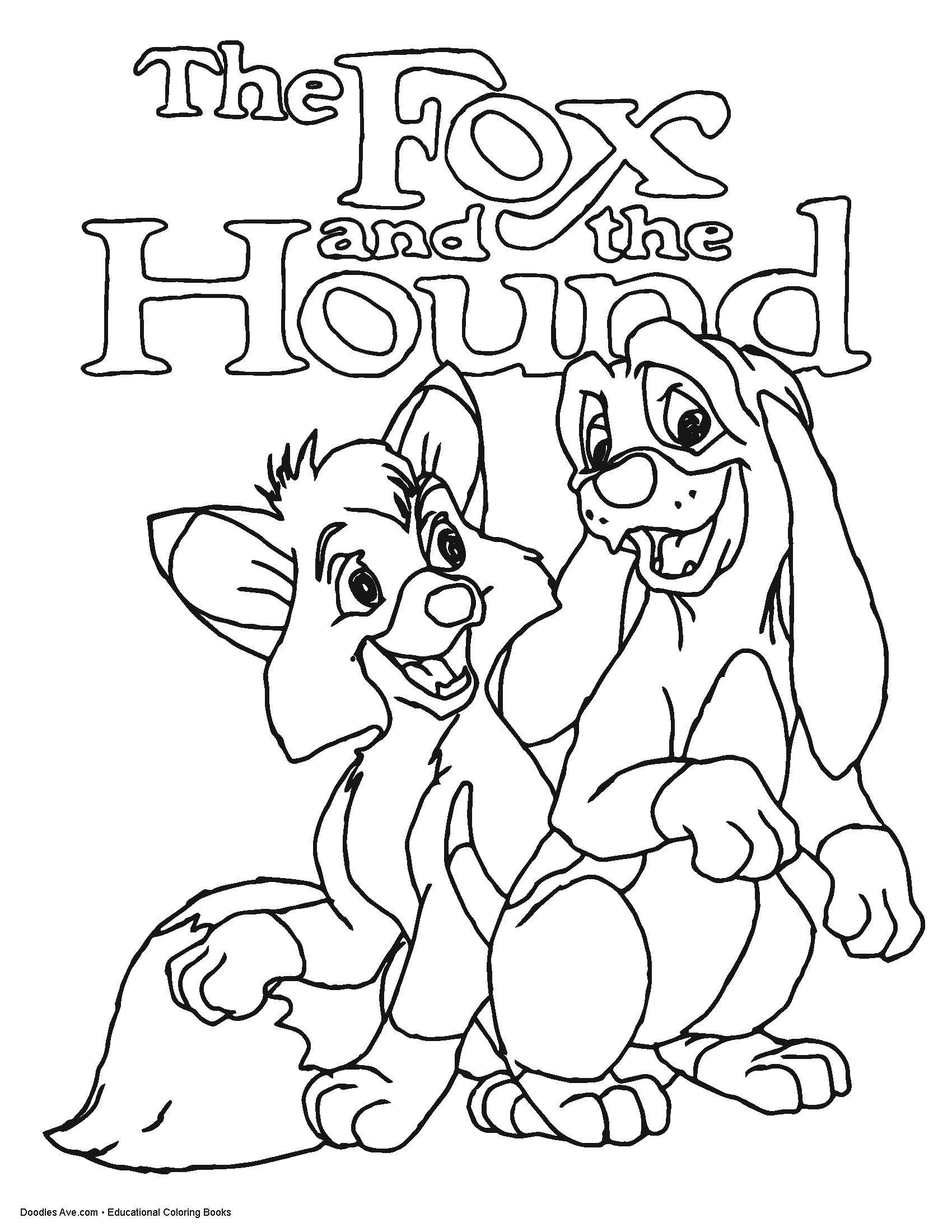 96 Heartwarming Fox and the Hound Coloring Pages Printable 1