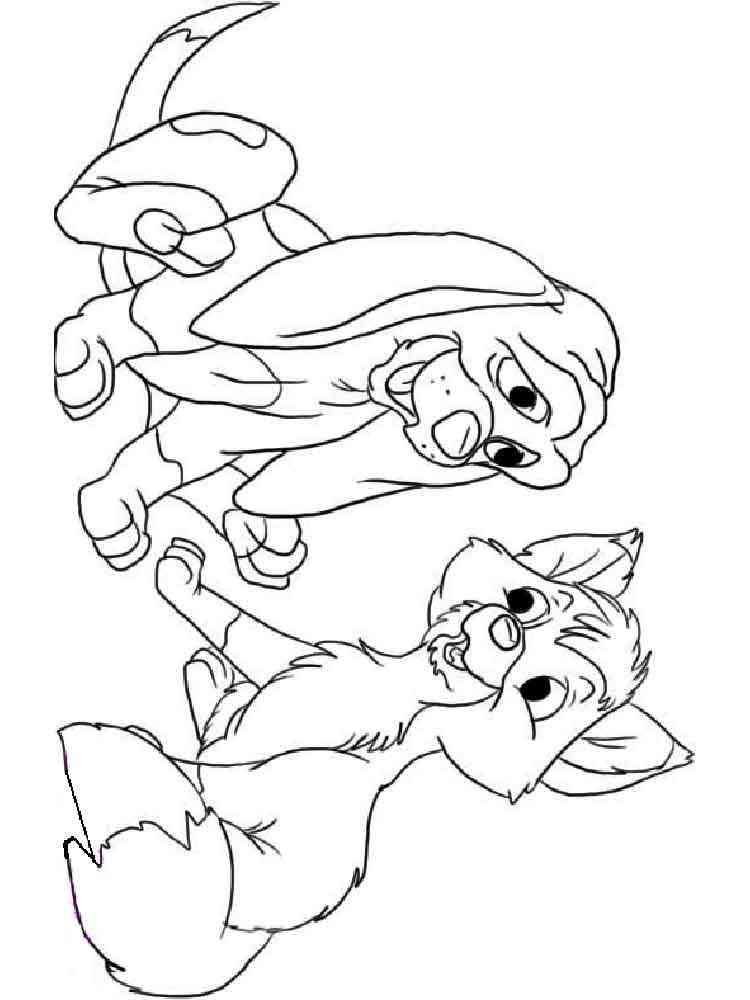 heartwarming fox and the hound coloring pages printable jpg