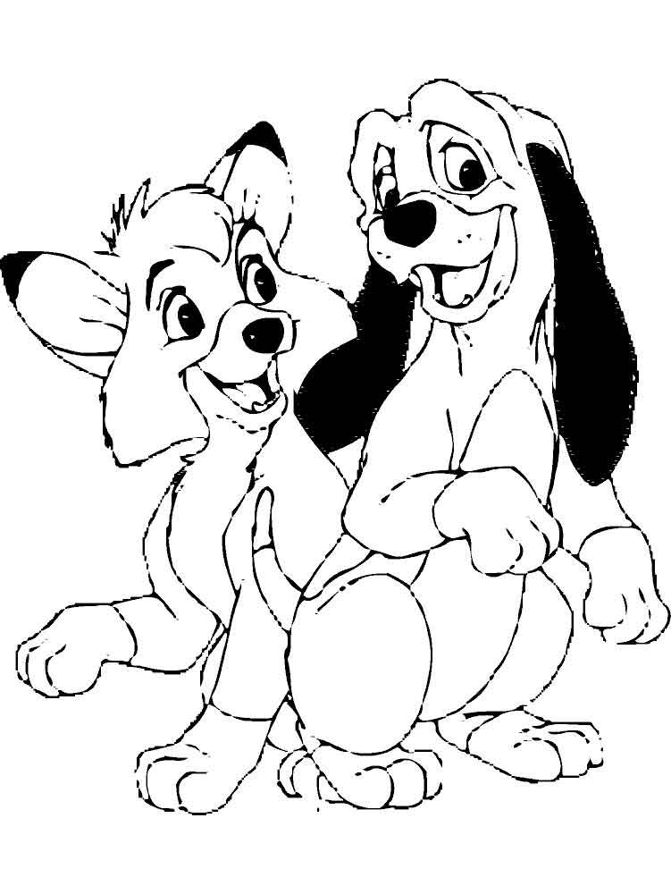 heartwarming fox and the hound coloring pages printable jpg