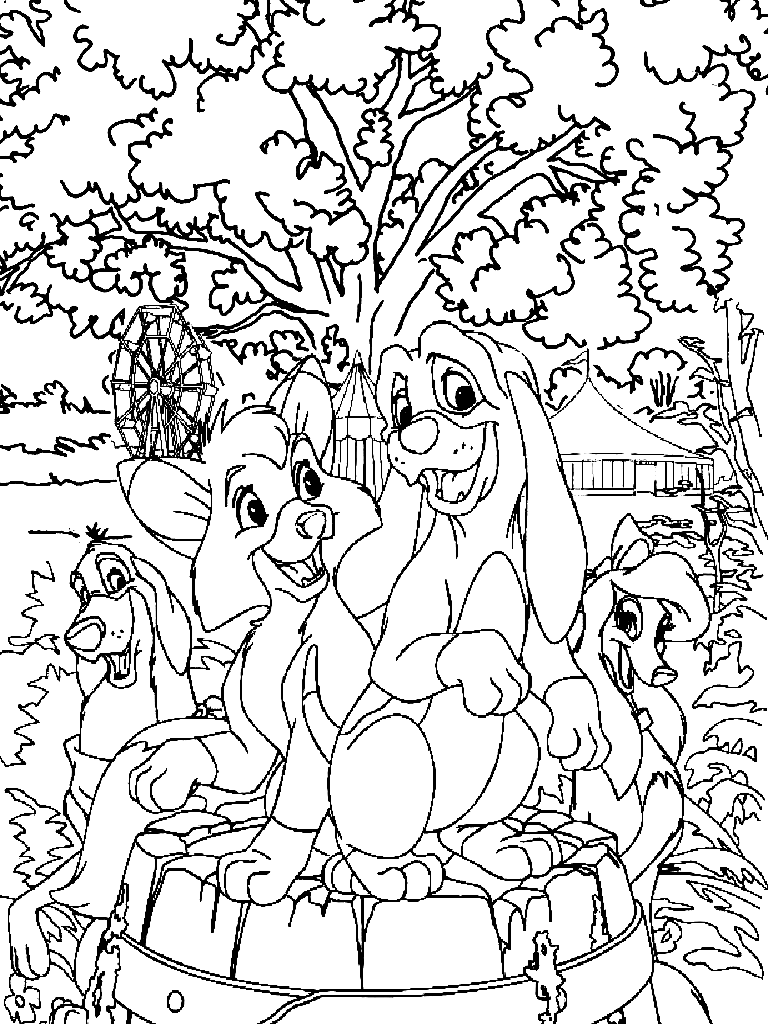 heartwarming fox and the hound coloring pages printable jpg