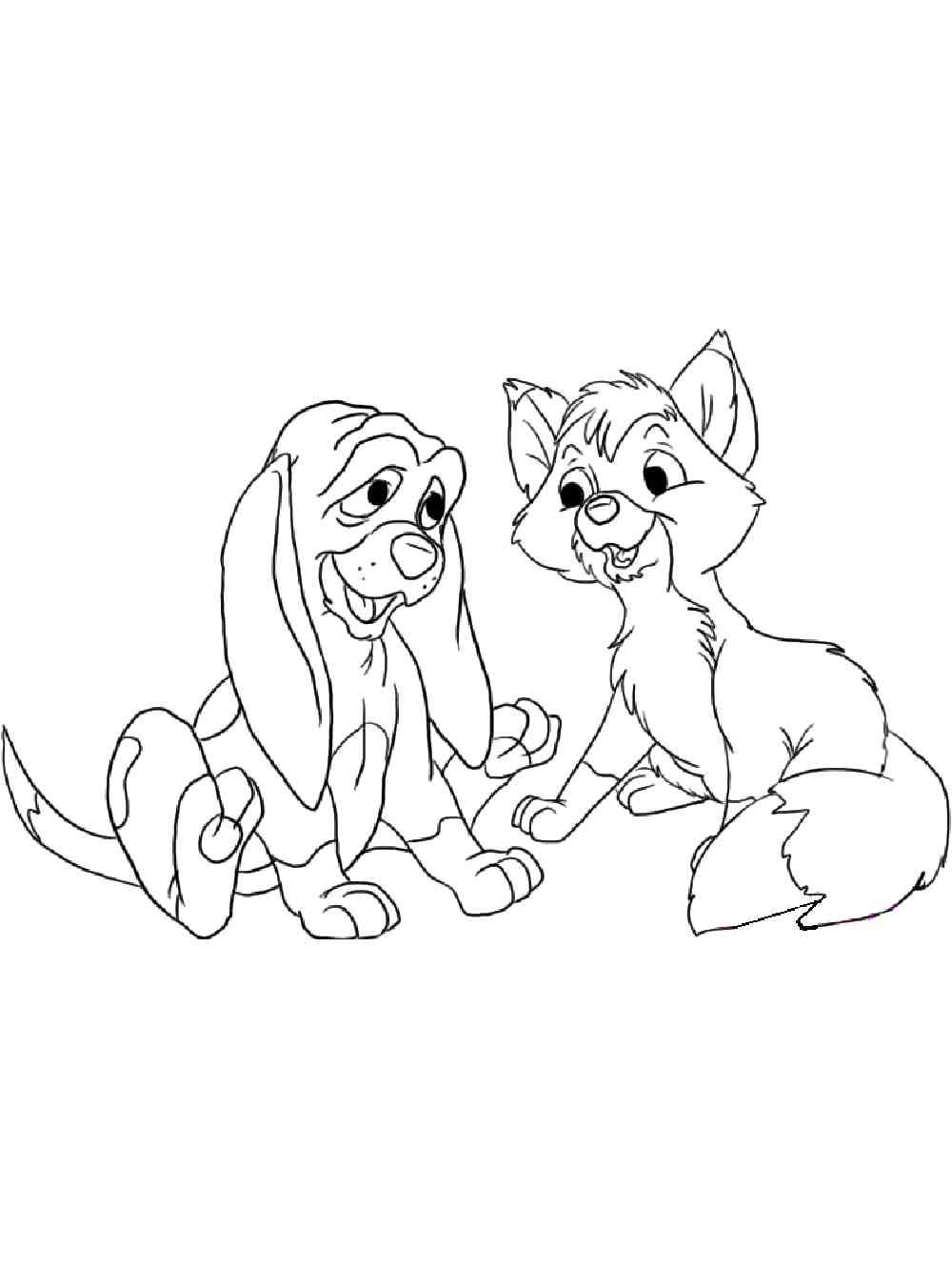 heartwarming fox and the hound coloring pages printable jpg