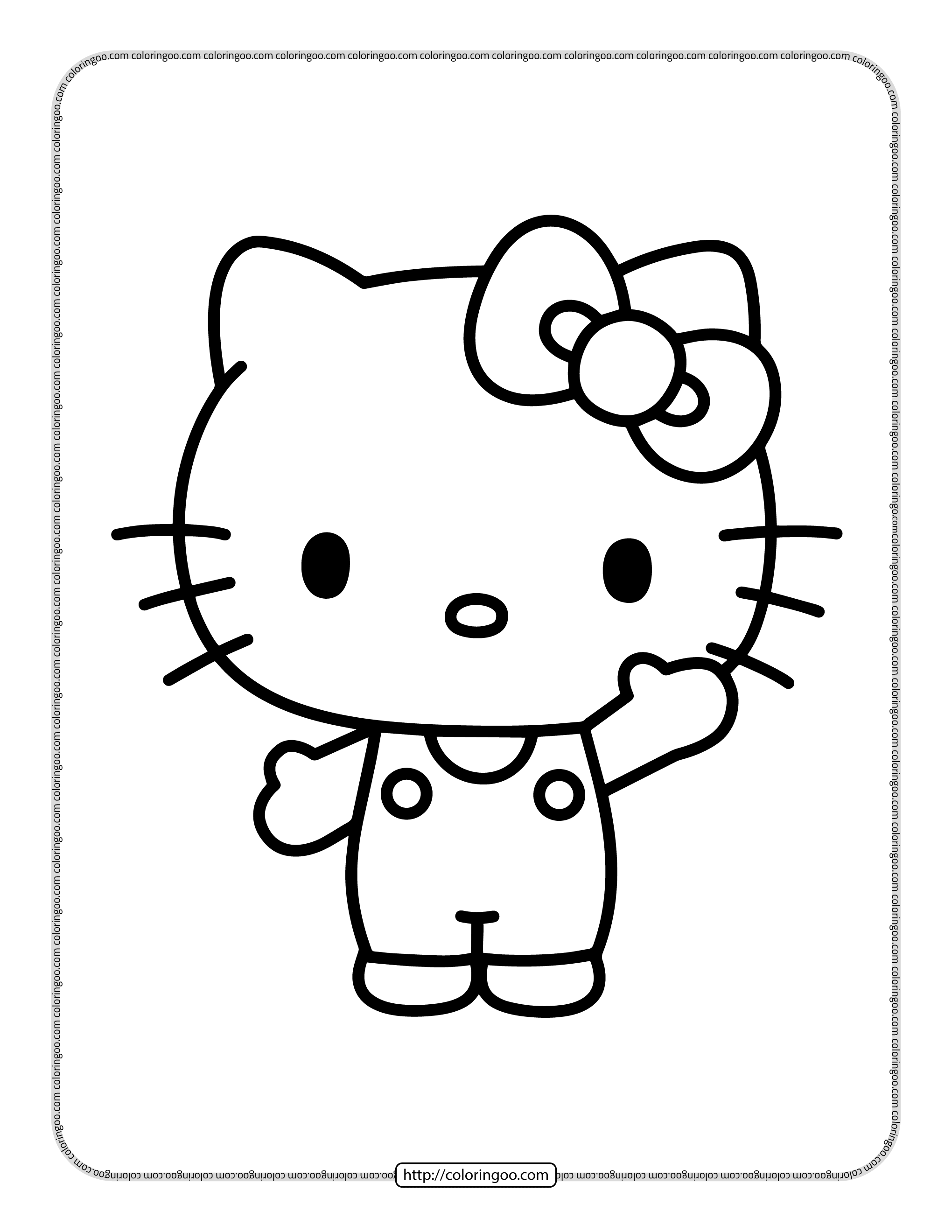 Adorable Hello Kitty Coloring Pages Printable 1