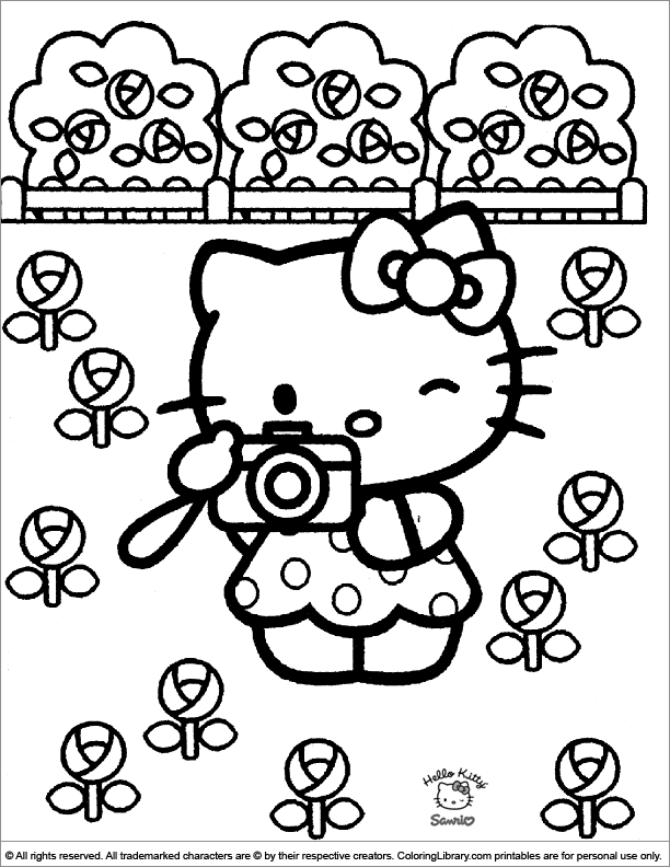 Adorable Hello Kitty Coloring Pages Printable 19