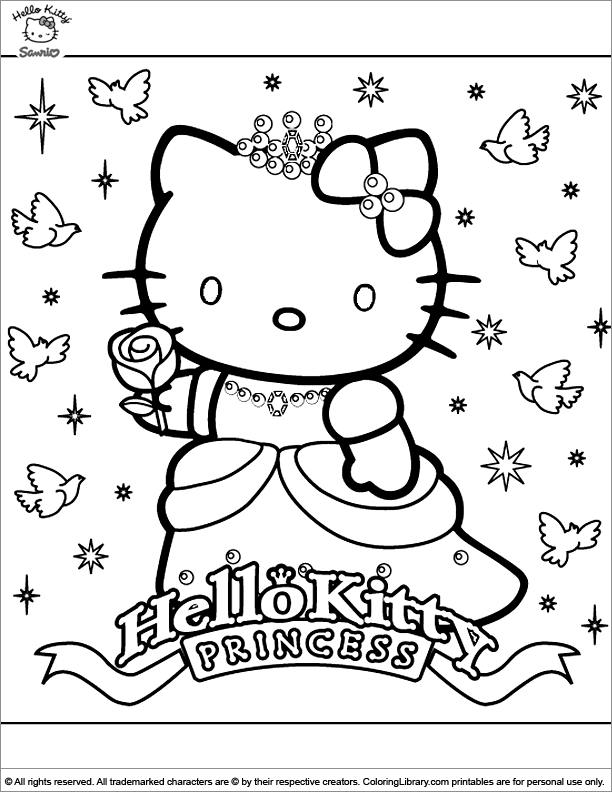 adorable hello kitty coloring pages printable jpg