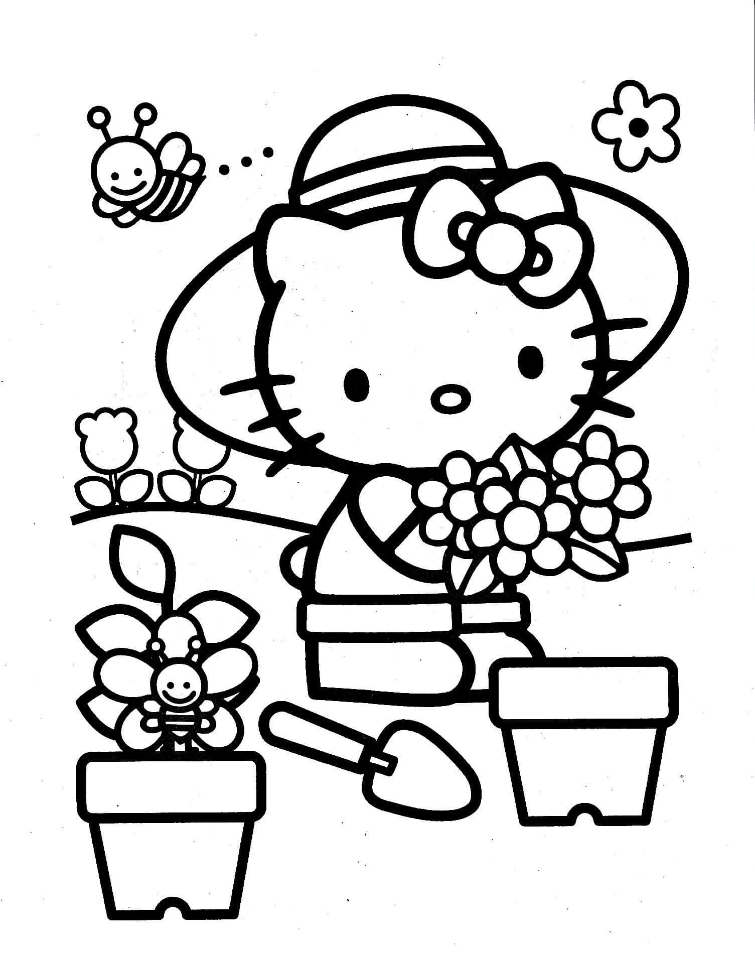 Adorable Hello Kitty Coloring Pages Printable 3