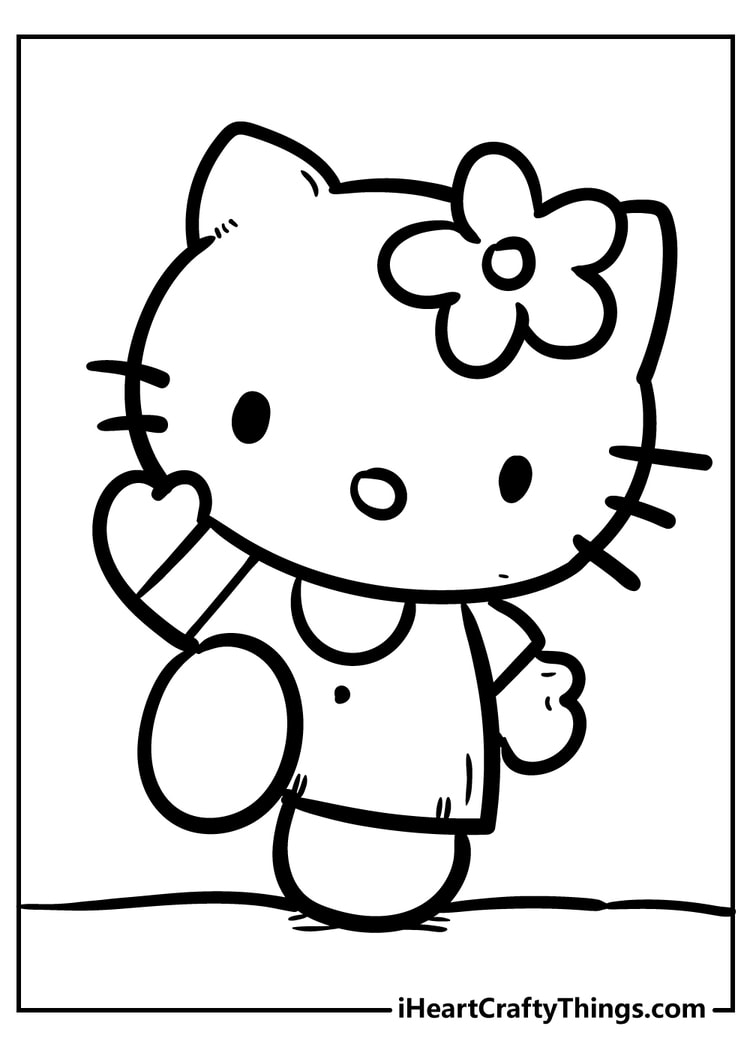 Adorable Hello Kitty Coloring Pages Printable 31