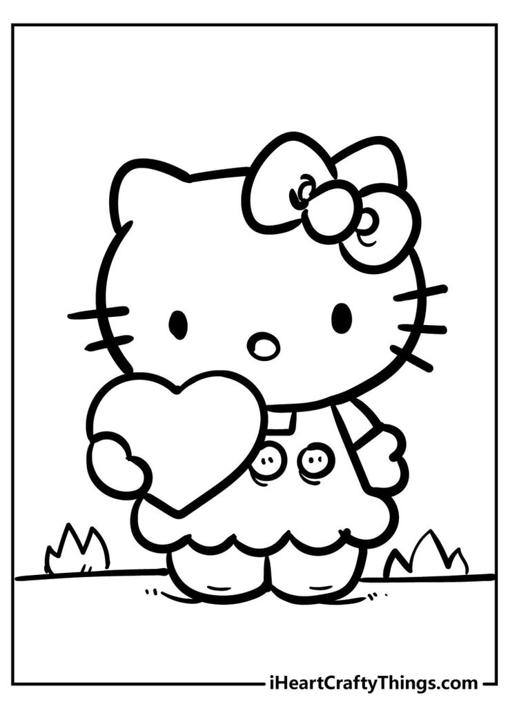 adorable hello kitty coloring pages printable jpg