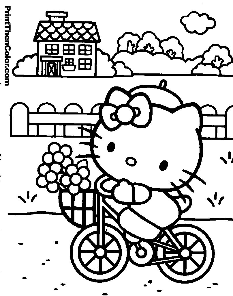 Adorable Hello Kitty Coloring Pages Printable 33