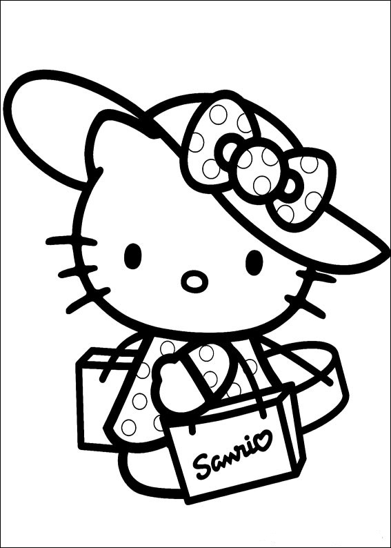 Adorable Hello Kitty Coloring Pages Printable 4