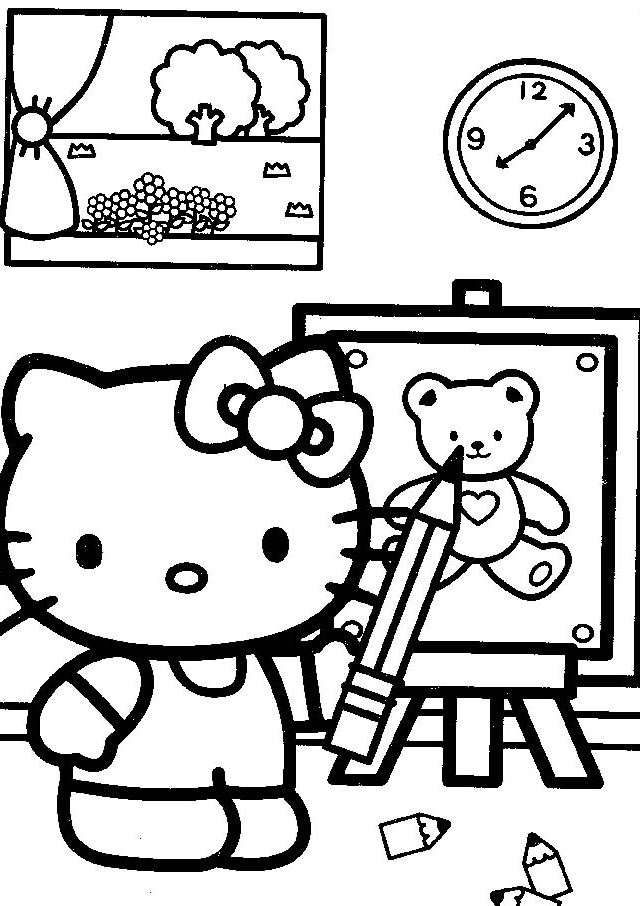 Adorable Hello Kitty Coloring Pages Printable 8