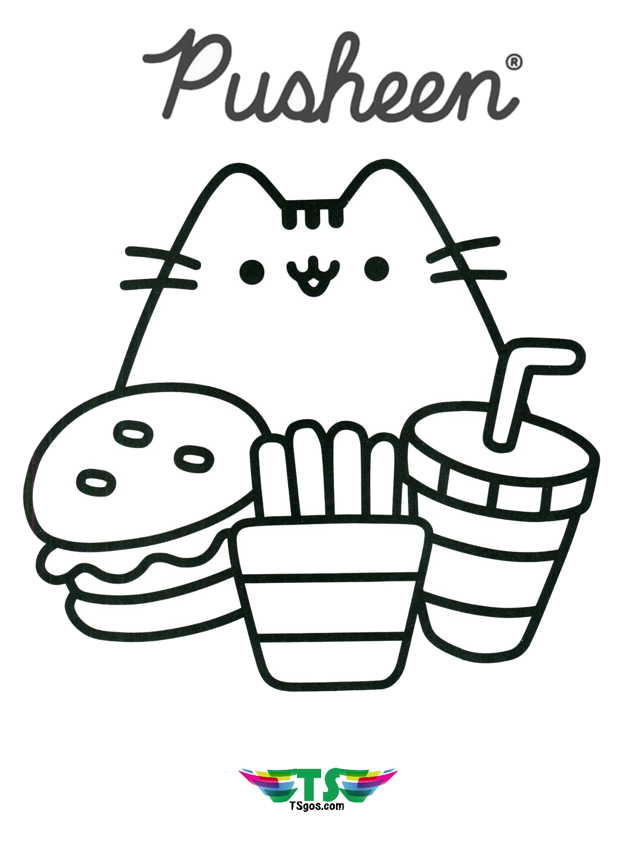 Adorable Pusheen Coloring Pages Printable 1