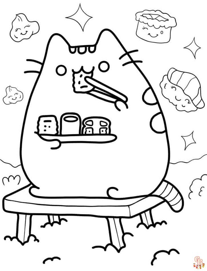 adorable pusheen coloring pages printable jpg