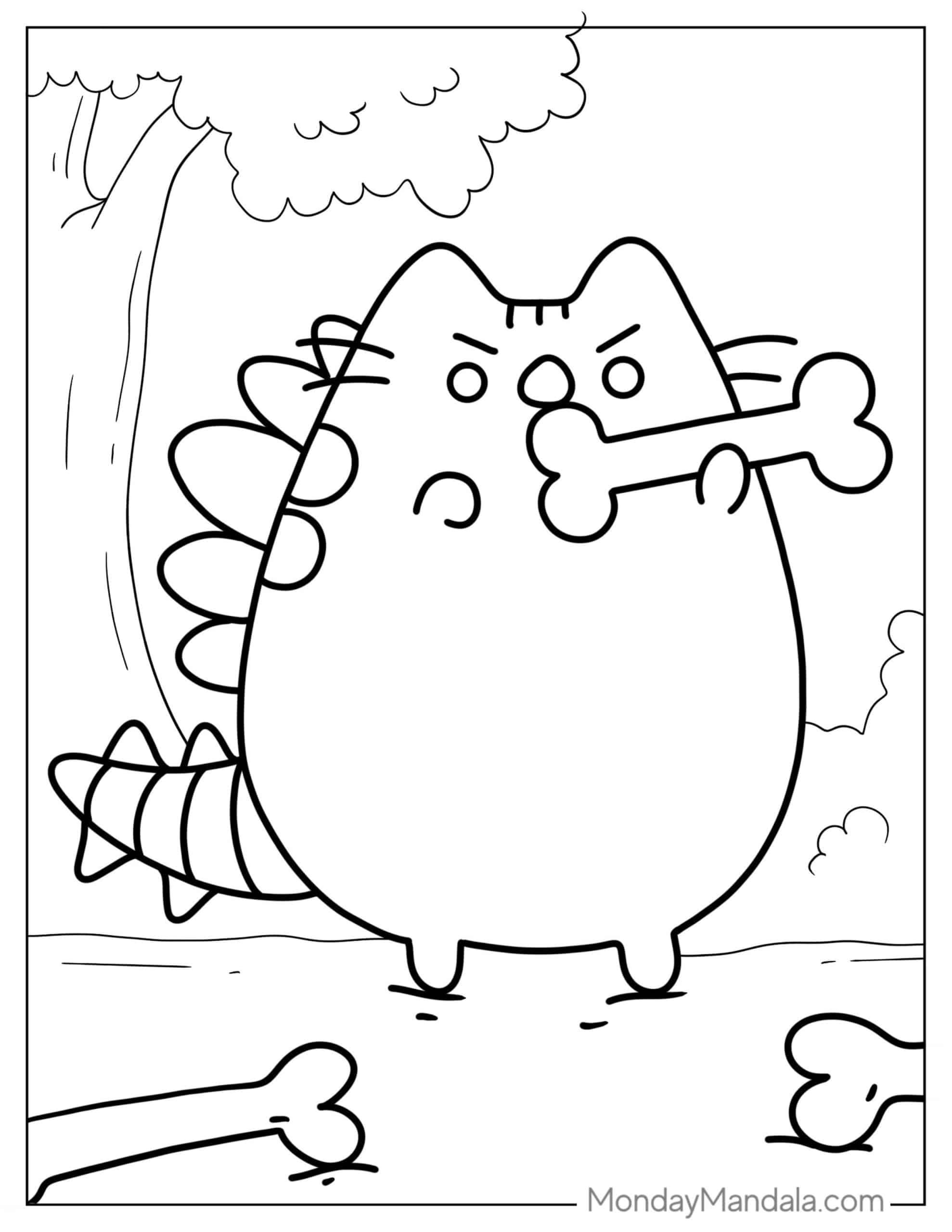 Adorable Pusheen Coloring Pages Printable 14