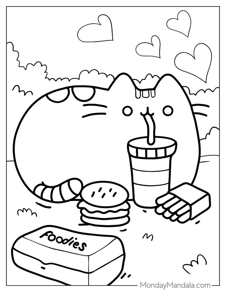 adorable pusheen coloring pages printable jpg