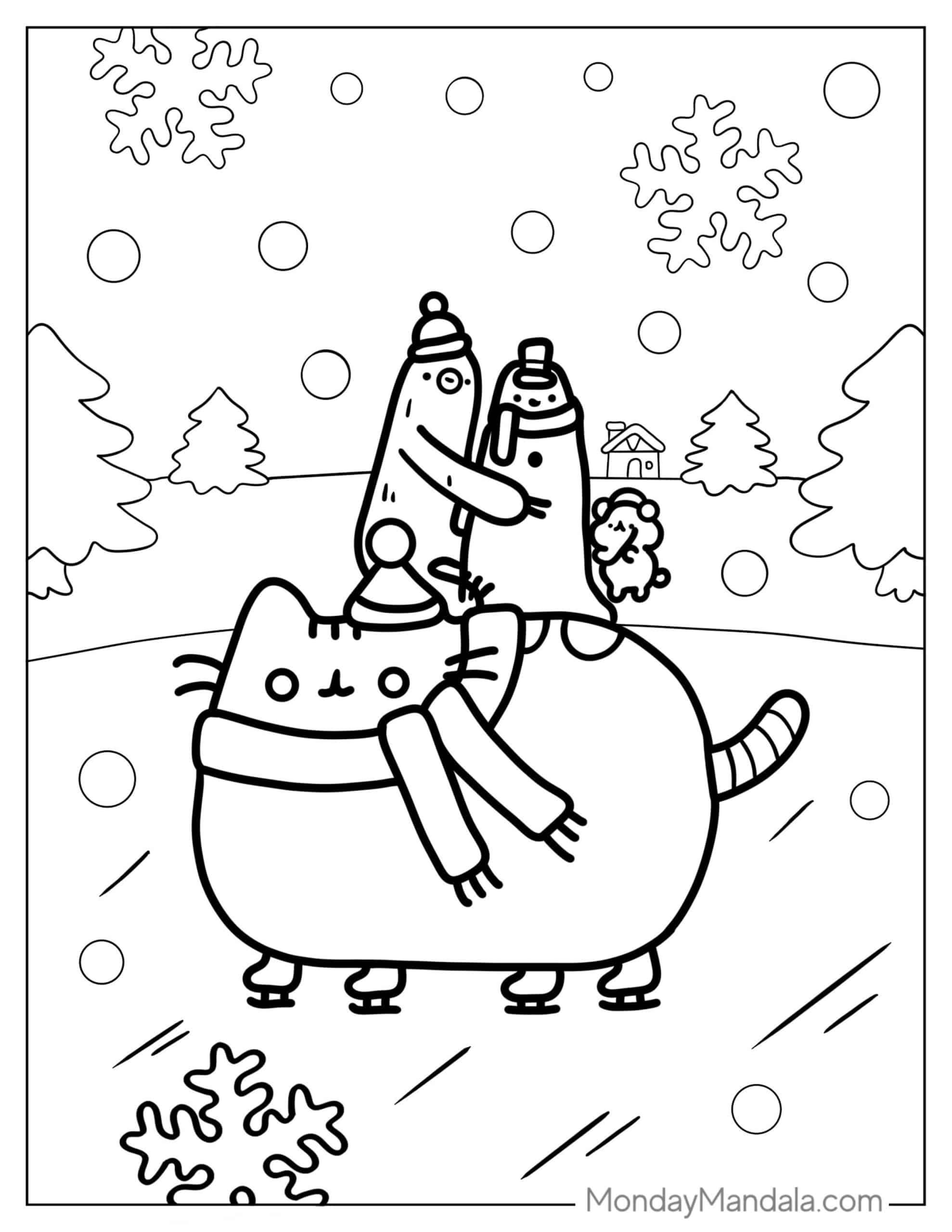 Adorable Pusheen Coloring Pages Printable 19