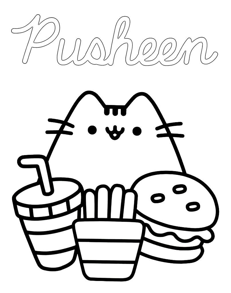 Adorable Pusheen Coloring Pages Printable 21