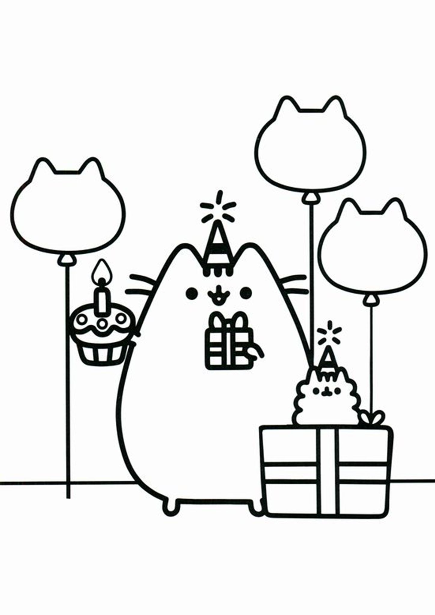 Adorable Pusheen Coloring Pages Printable 3