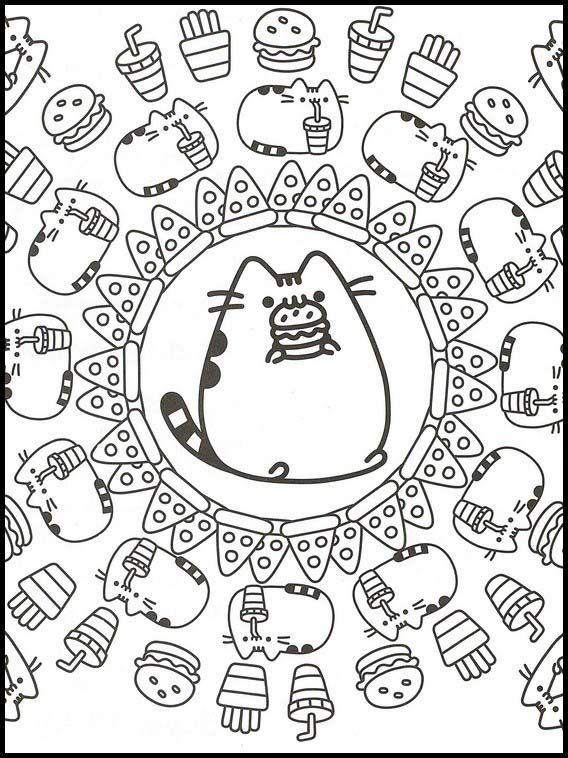 adorable pusheen coloring pages printable jpg