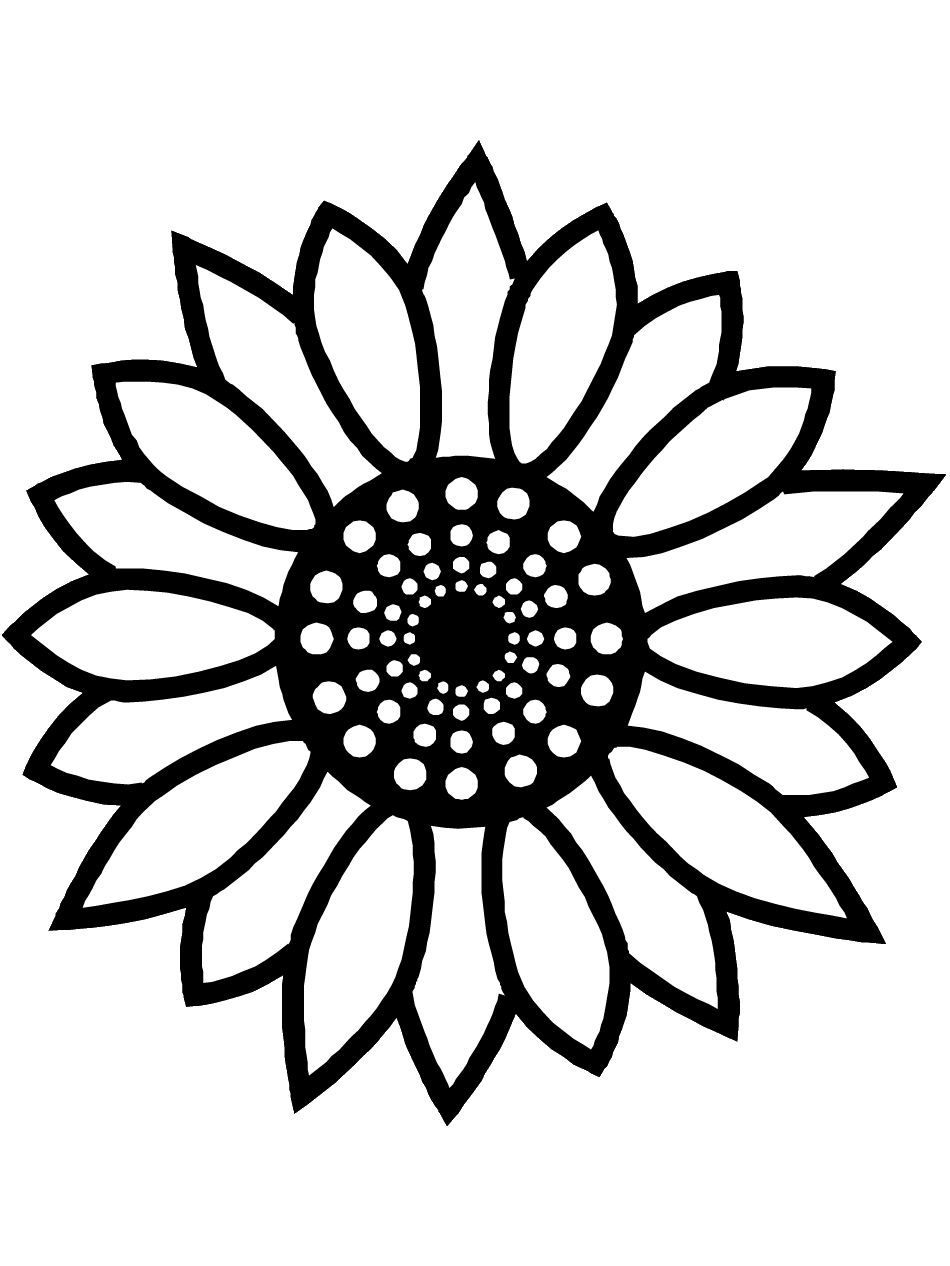 Cheerful Sunflower Coloring Pages Printable 14