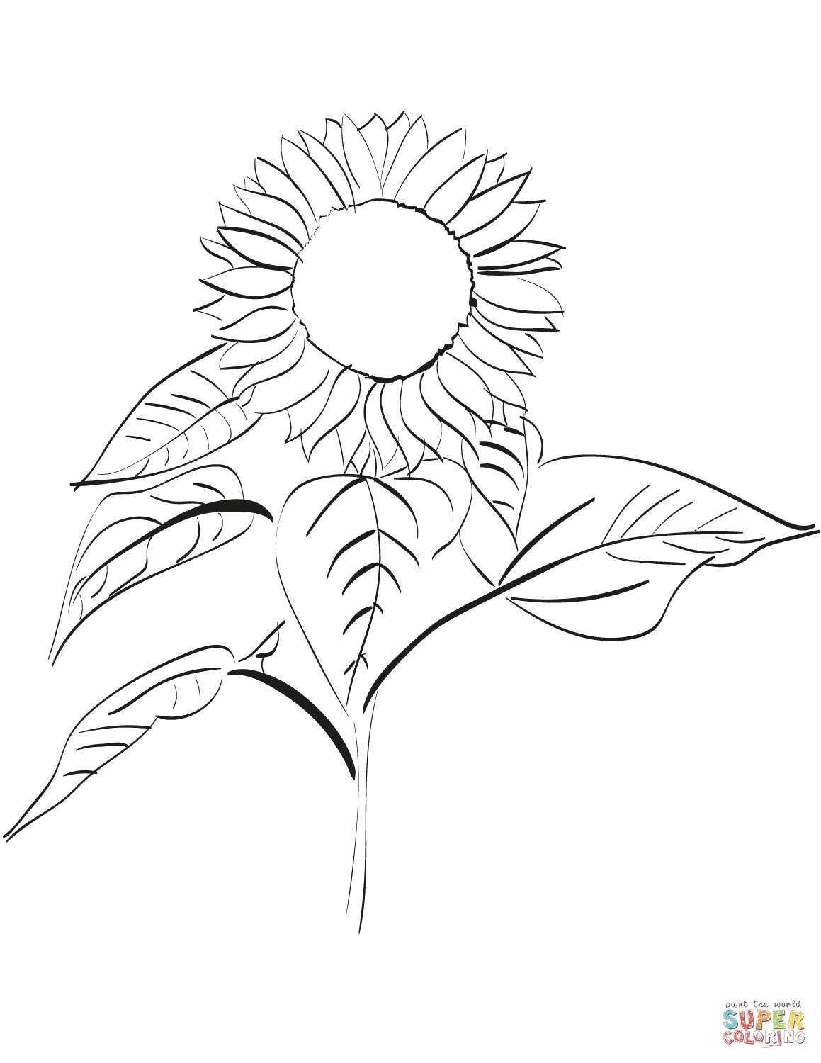 Cheerful Sunflower Coloring Pages Printable 29