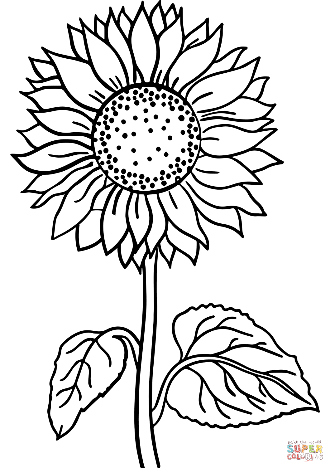 Cheerful Sunflower Coloring Pages Printable 31