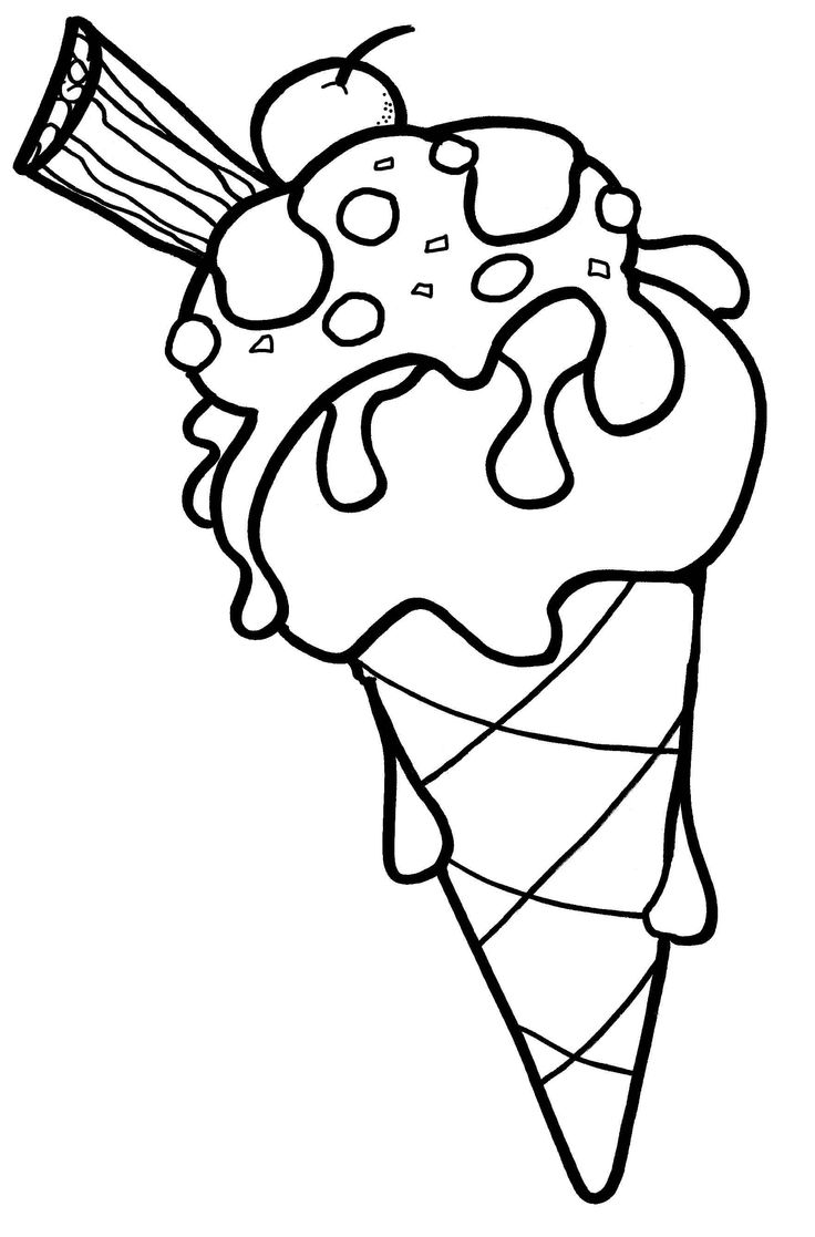 Cool Ice Cream Cone Coloring Pages Printable 1