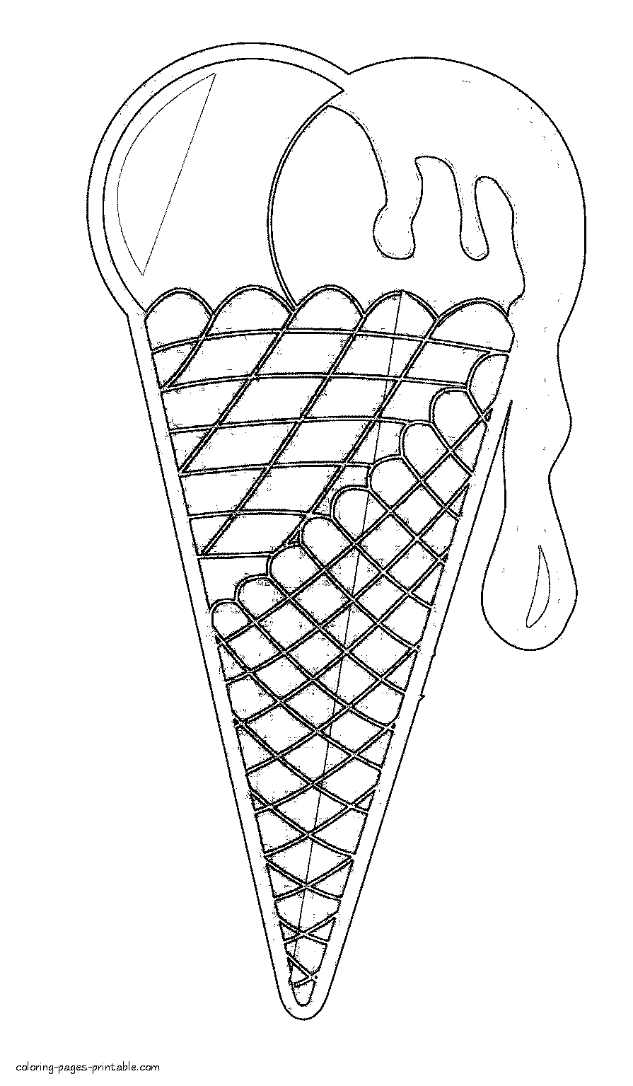 Cool Ice Cream Cone Coloring Pages Printable 26