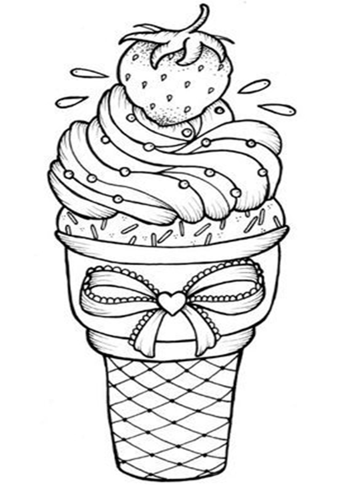 Cool Ice Cream Cone Coloring Pages Printable 33