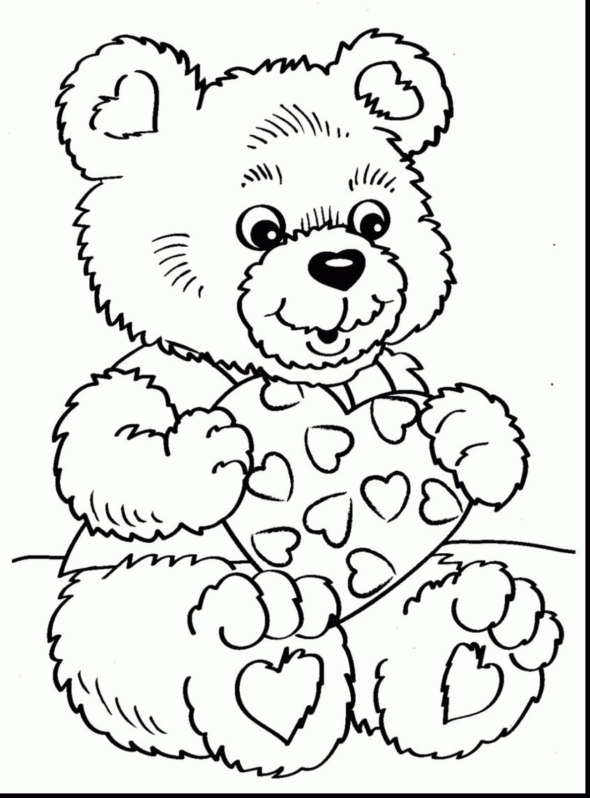 Cuddly Teddy Bear Coloring Pages Printable 15