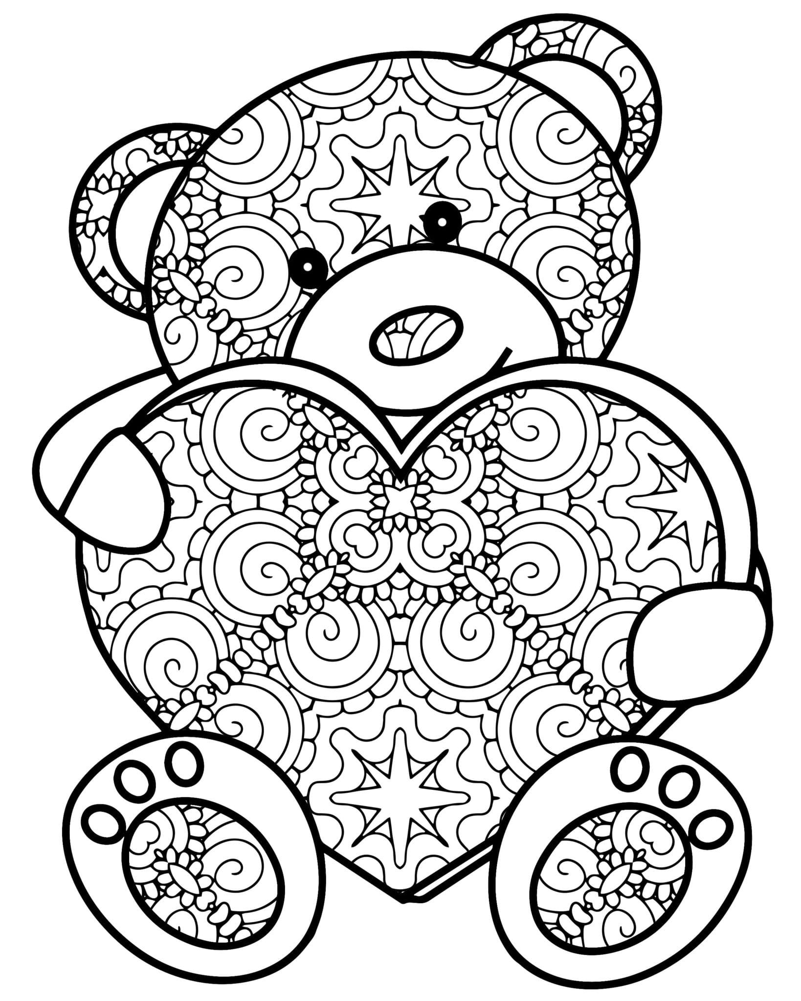 Cuddly Teddy Bear Coloring Pages Printable 17