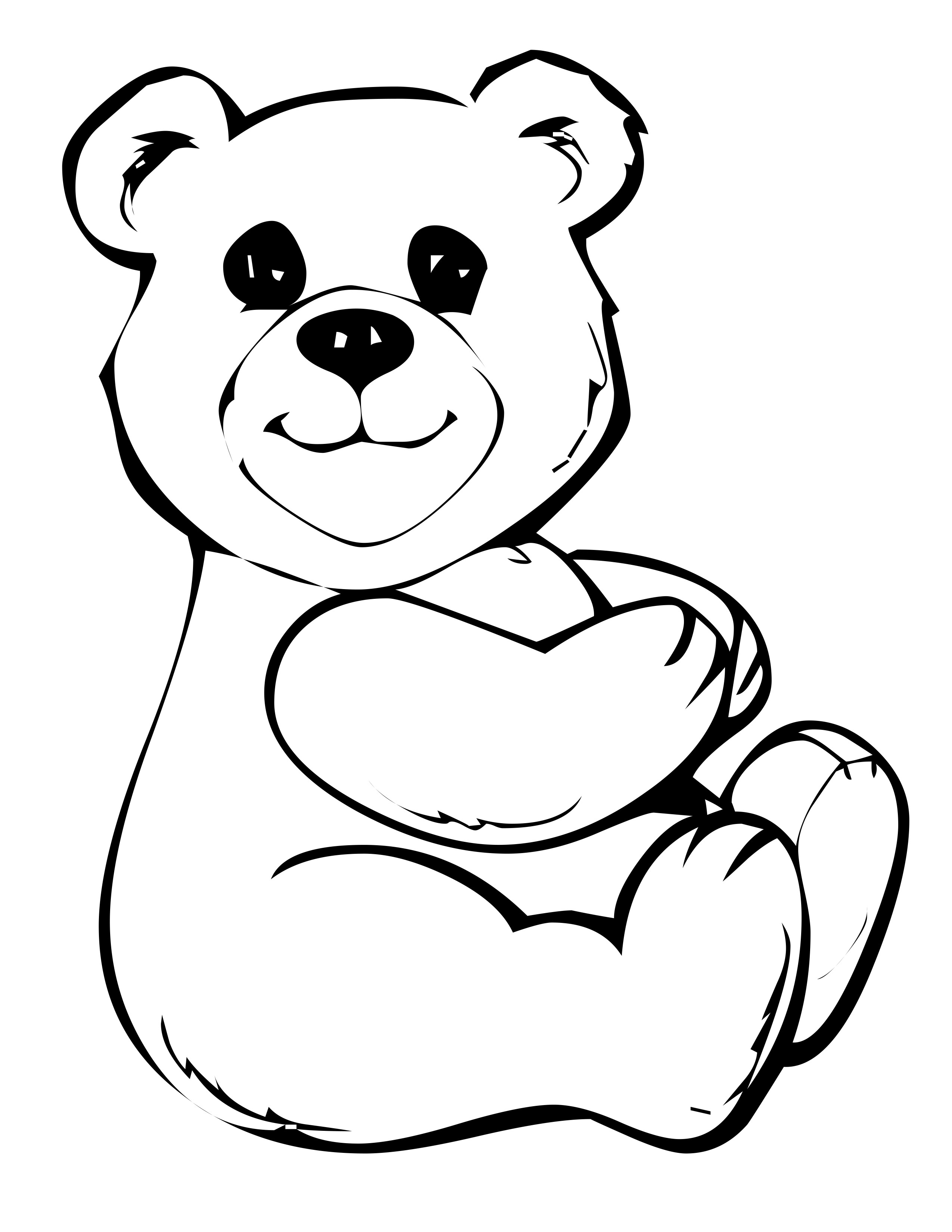 Cuddly Teddy Bear Coloring Pages Printable 25