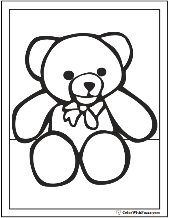 Cuddly Teddy Bear Coloring Pages Printable 34