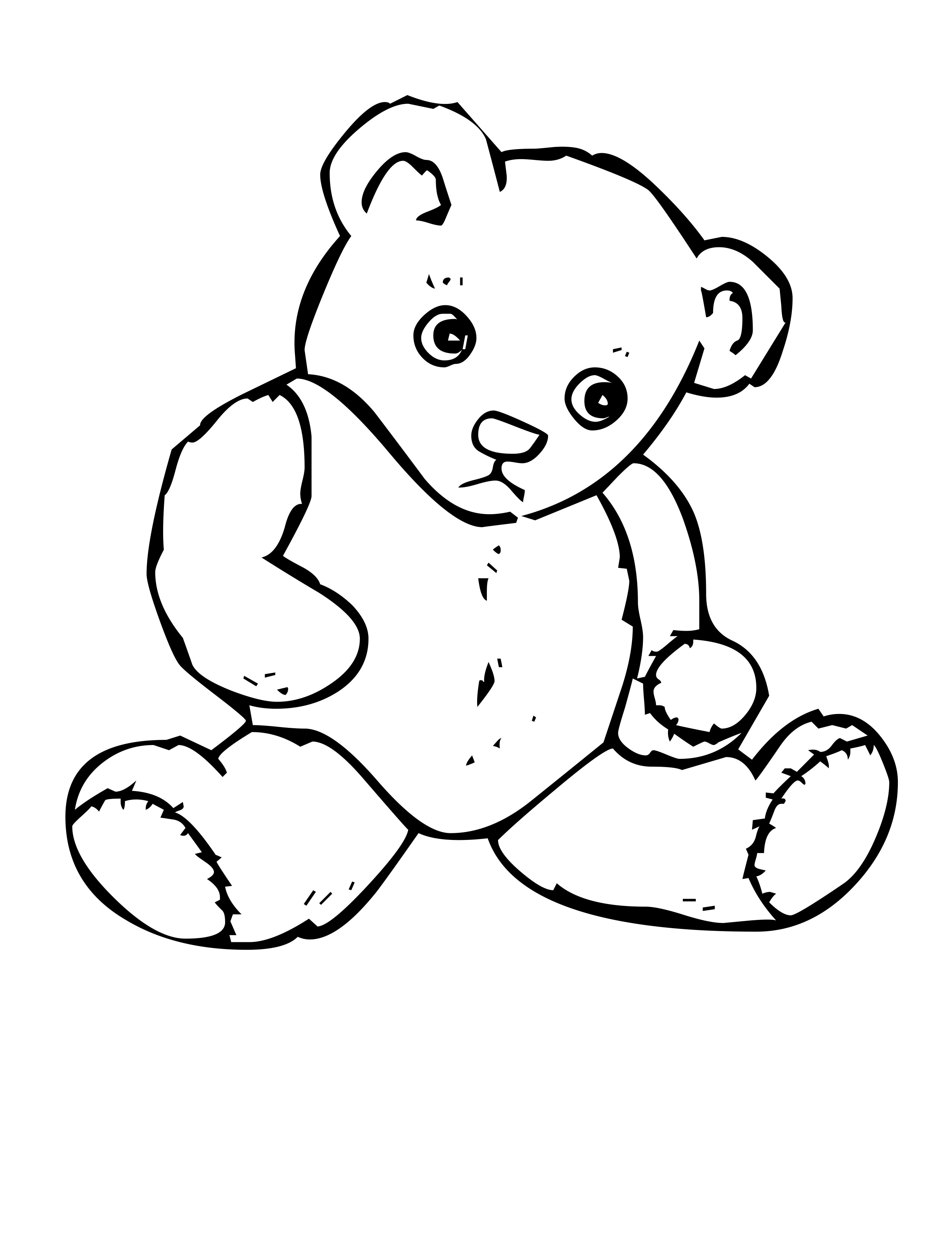 Cuddly Teddy Bear Coloring Pages Printable 9