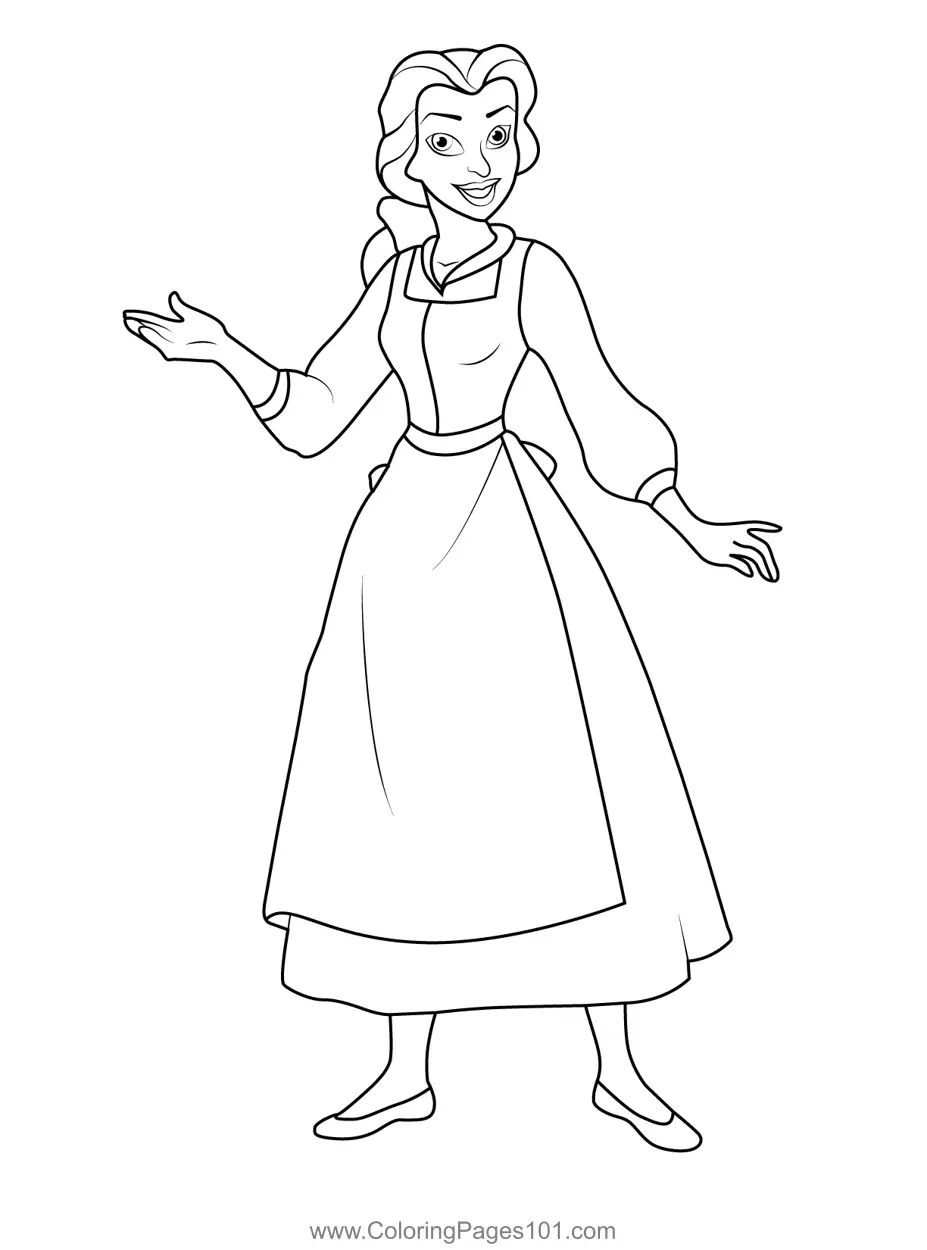 elegant belle coloring pages printable jpg