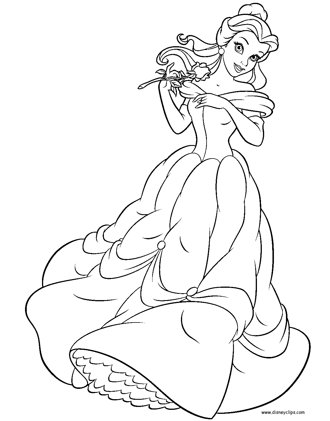 Elegant Belle Coloring Pages Printable 2