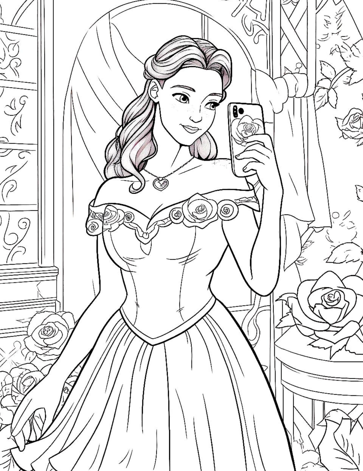 Elegant Belle Coloring Pages Printable 24