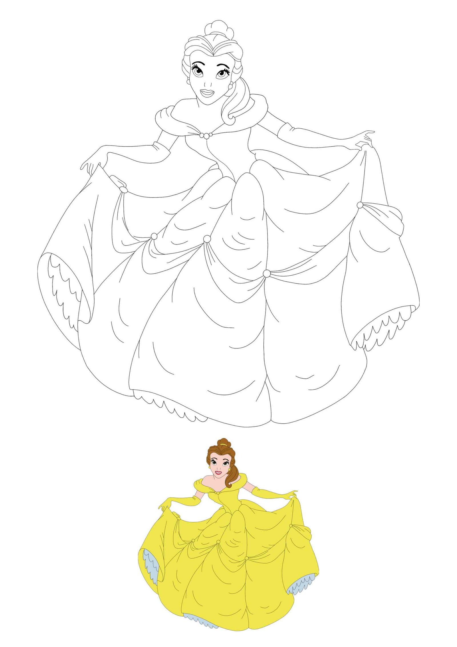 Elegant Belle Coloring Pages Printable 26