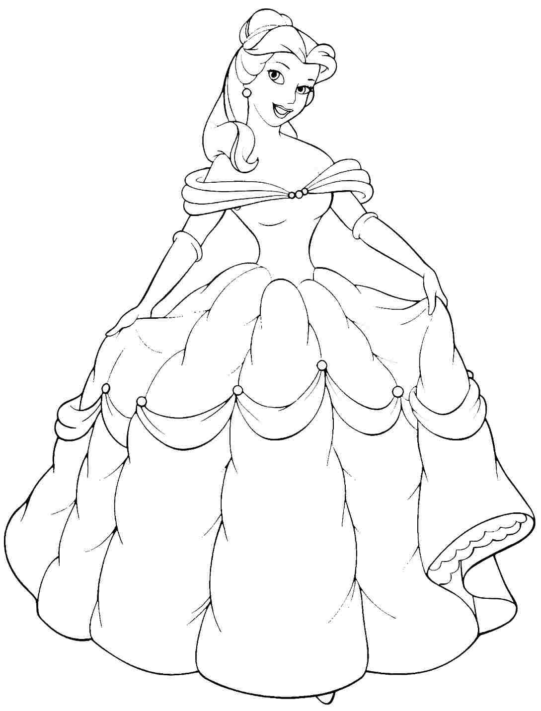 Elegant Belle Coloring Pages Printable 3