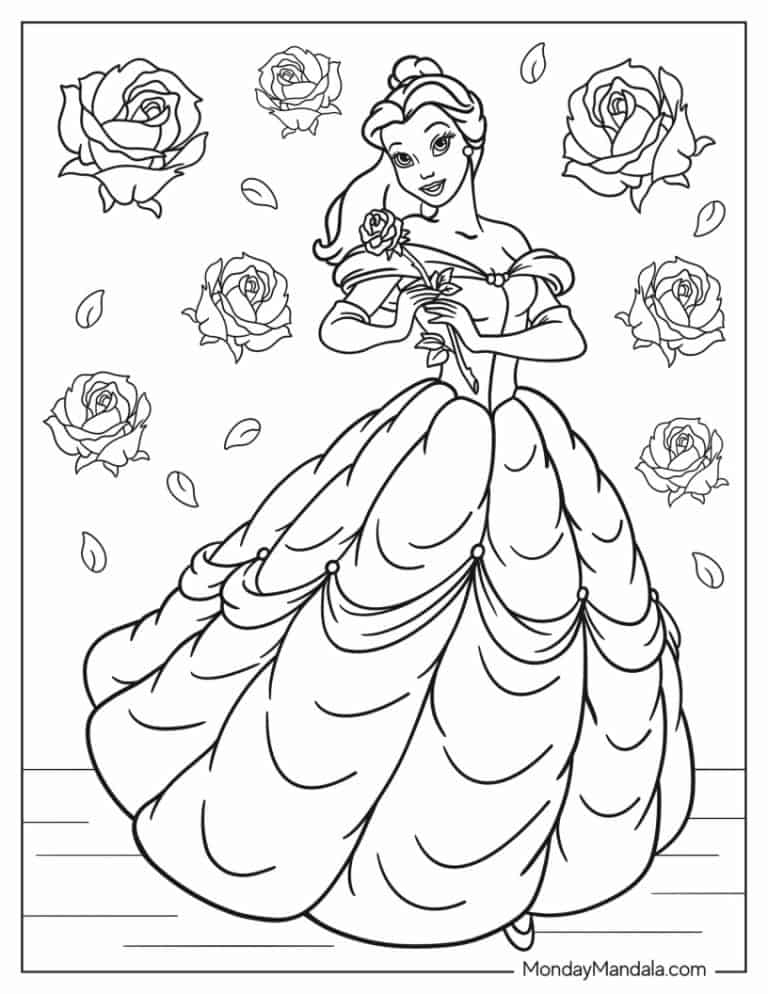 Elegant Belle Coloring Pages Printable 34