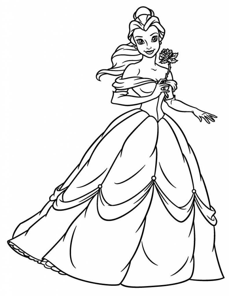 Elegant Belle Coloring Pages Printable 5