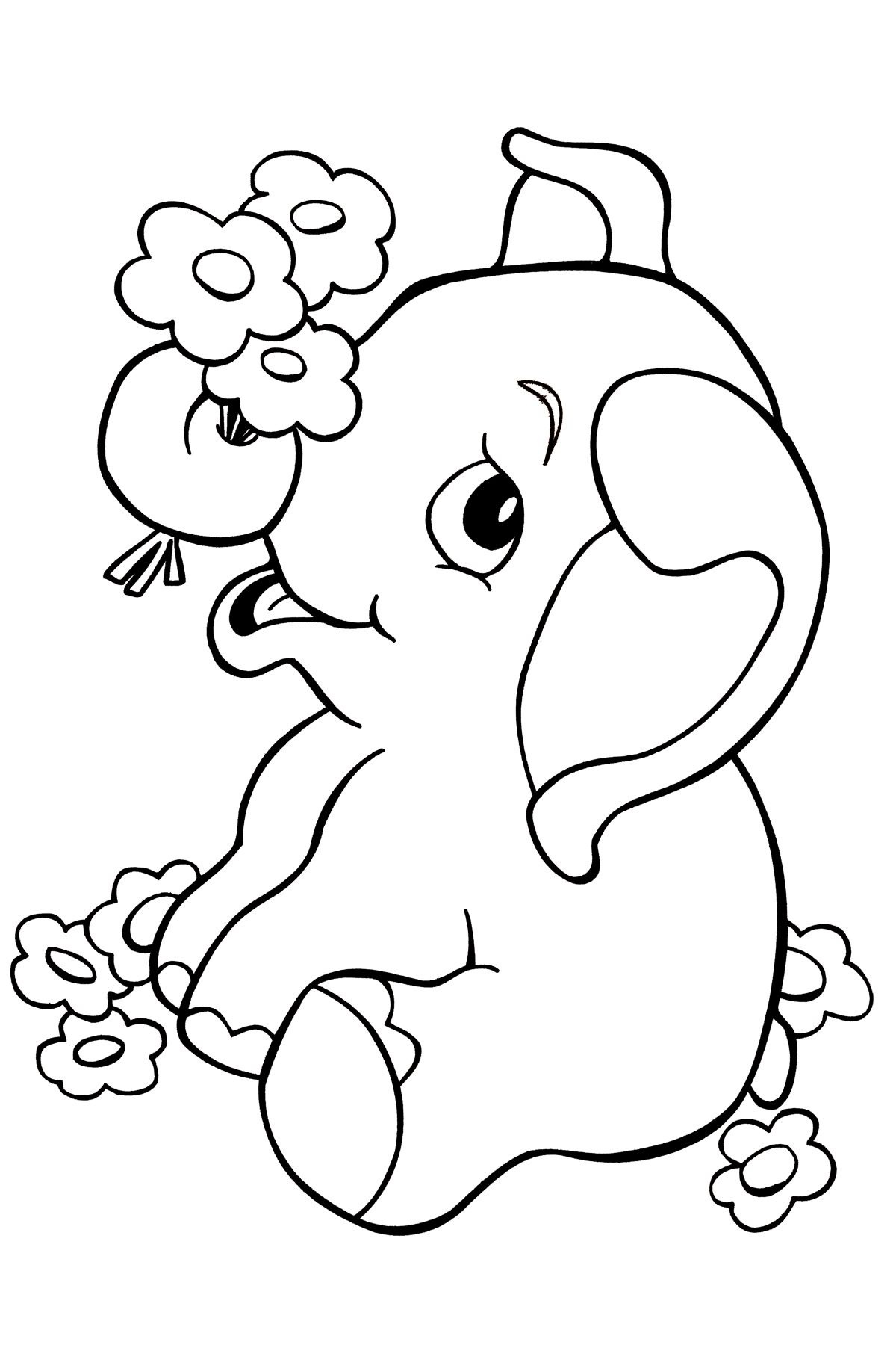 Elephant Coloring Pages Printable 2