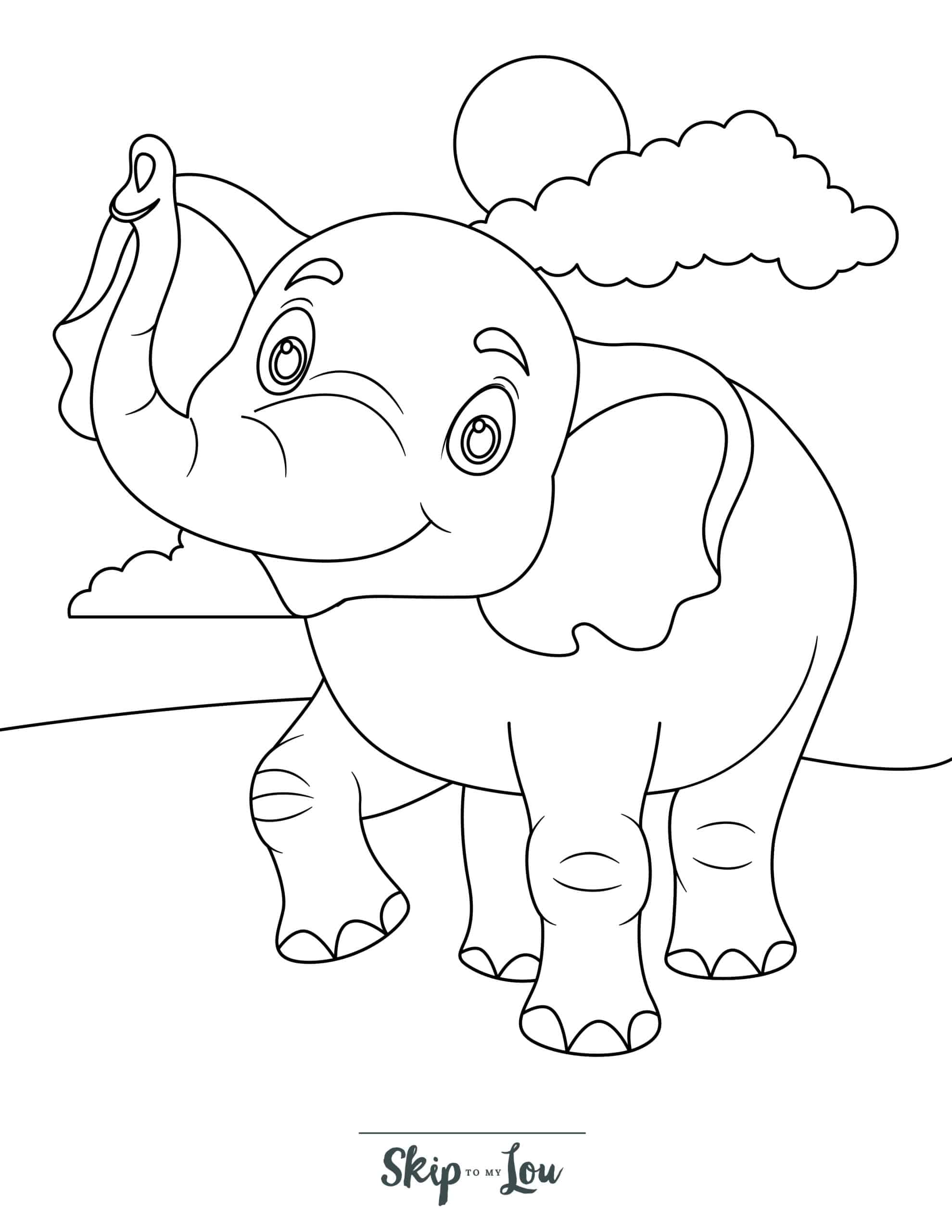 Elephant Coloring Pages Printable 4