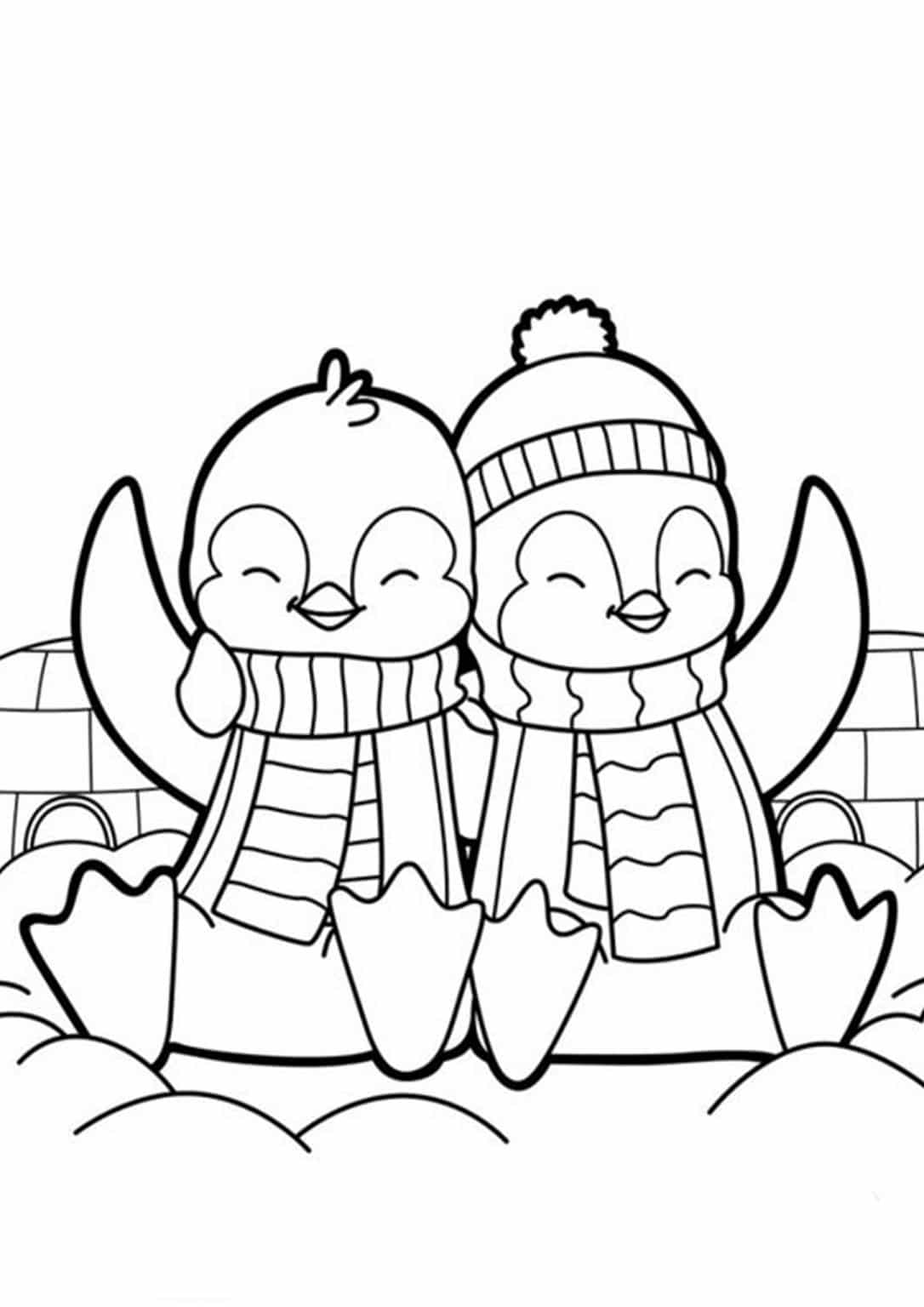 Penguin Coloring Pages Printable 1