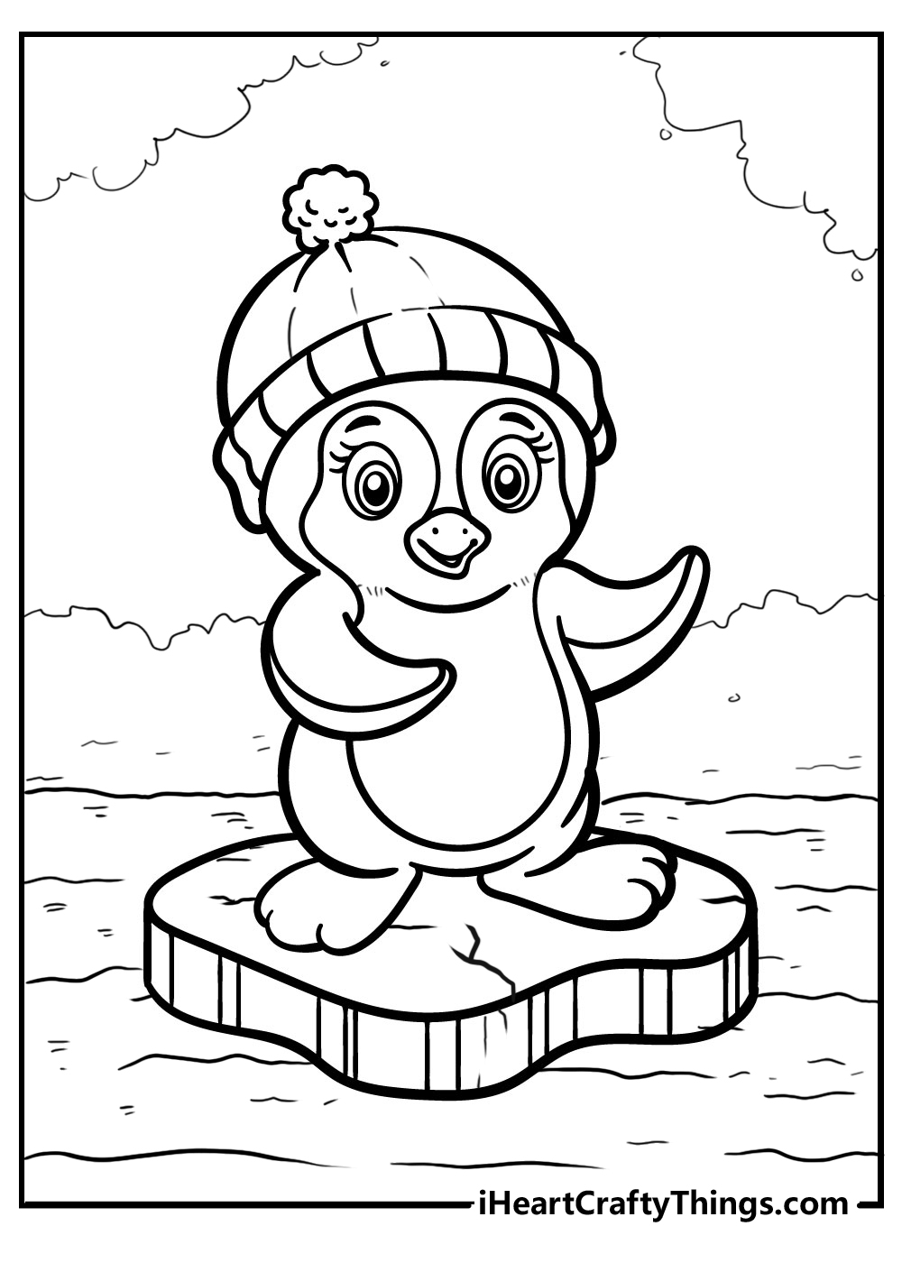 penguin coloring pages printable jpg