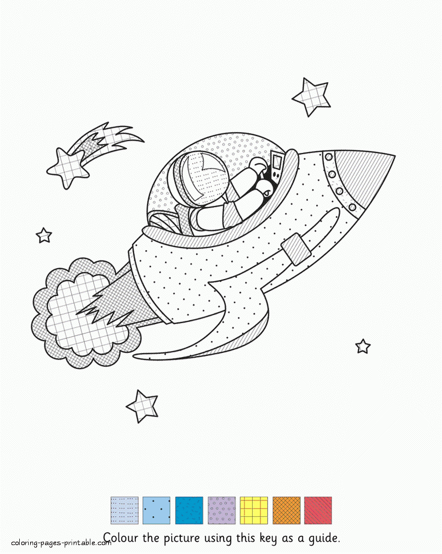 Rocketing Rocket Coloring Pages Printable 32