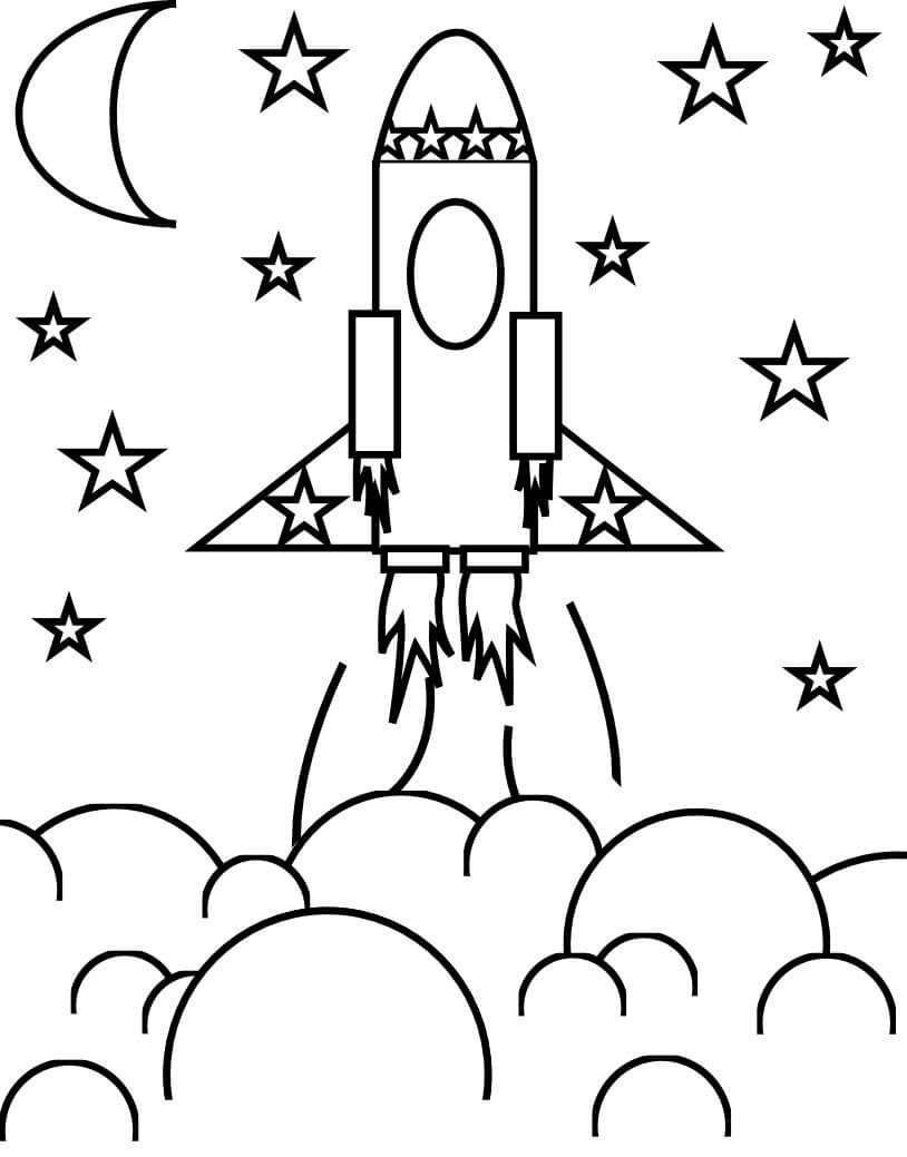 Rocketing Rocket Coloring Pages Printable 4