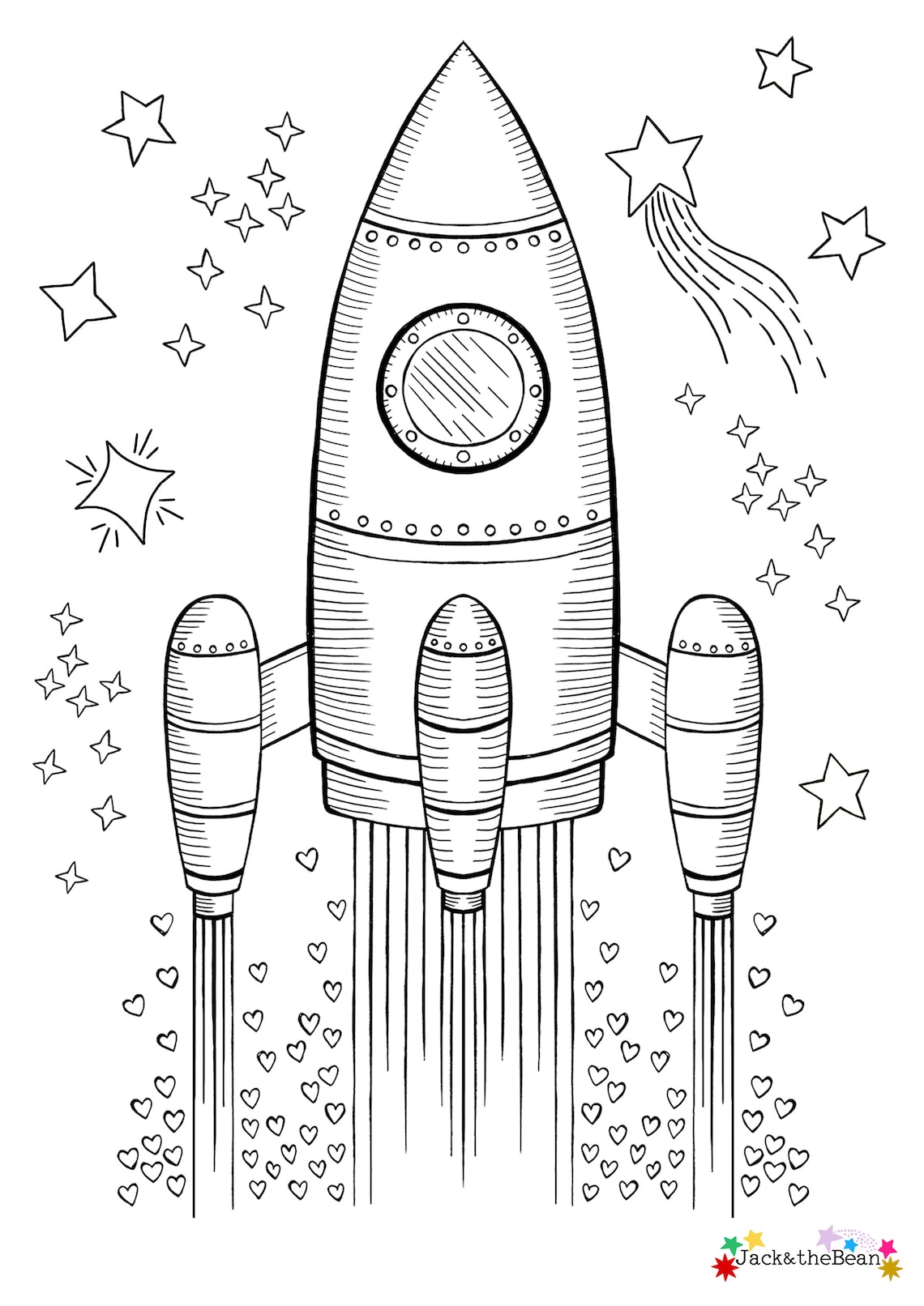 Rocketing Rocket Coloring Pages Printable 9